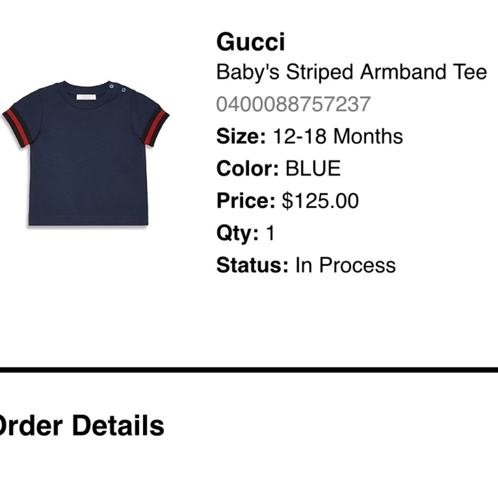 Gucci Baby Stripped Armed Tee